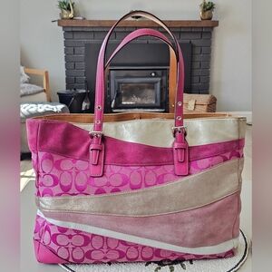 🩷Coach Pink Gallery Patchwork Tote